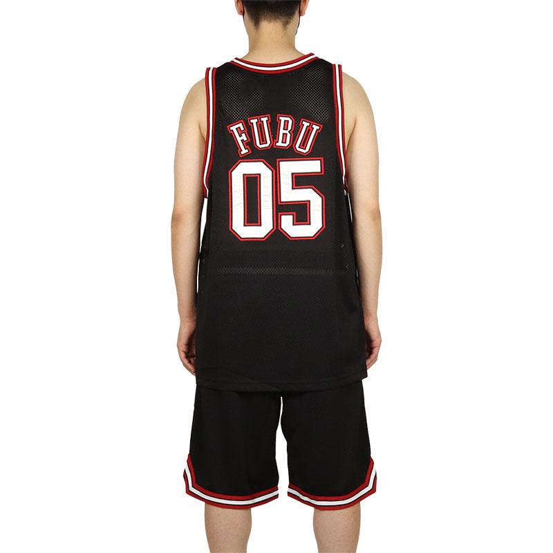 FUBU バスケットボールシャツ メッシュタンクトップ XLサイズ 黒赤