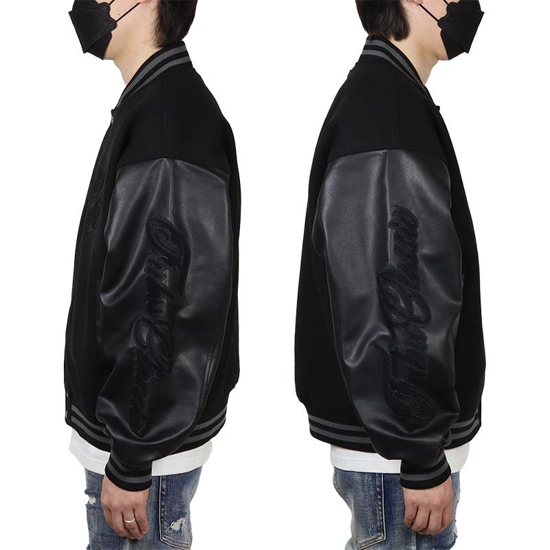 24時間内発送！FUBU スタジャン 05 黒 FUBU（フブ） スタジャン Faux Leather Game Jacket / フォウ レザー