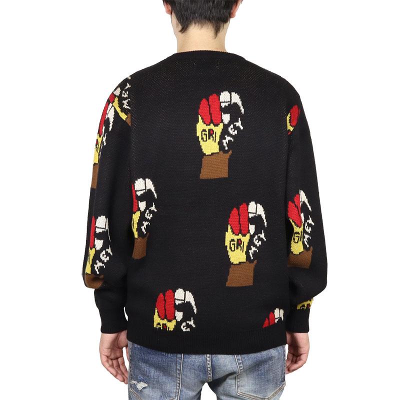 GW P5倍 グライミー セーター GRIMEY ニット メンズ レディース ブランド 大きいサイズ おしゃれ 人気 黒 24aw004 ブラック M L XL_2