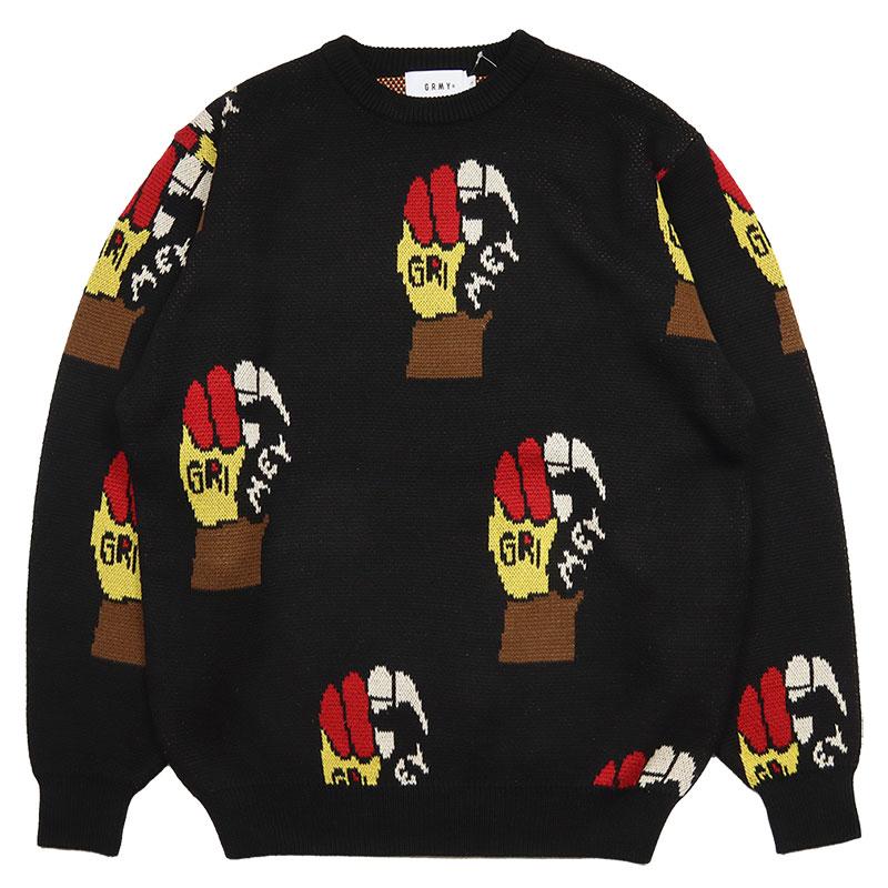 GW P5倍 グライミー セーター GRIMEY ニット メンズ レディース ブランド 大きいサイズ おしゃれ 人気 黒 24aw004 ブラック M L XL_3