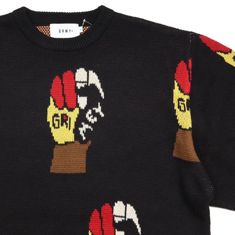 GW P5倍 グライミー セーター GRIMEY ニット メンズ レディース ブランド 大きいサイズ おしゃれ 人気 黒 24aw004 ブラック M L XL_4