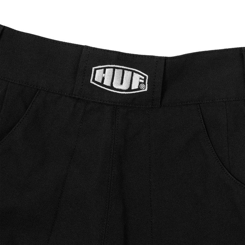 HUF ブラック トレーニングパンツ HUF パンツ ハフ ワイド クライミング 太め ゆったり メンズ