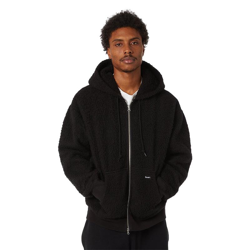 Huf ジップアップフーディ Sサイズ 黒 HUF ジップアップパーカー ハフ フーディ メンズ レディース