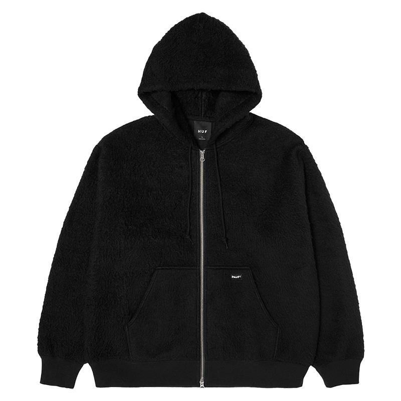 Huf ジップアップフーディ Sサイズ 黒 HUF ジップアップパーカー ハフ フーディ メンズ レディース