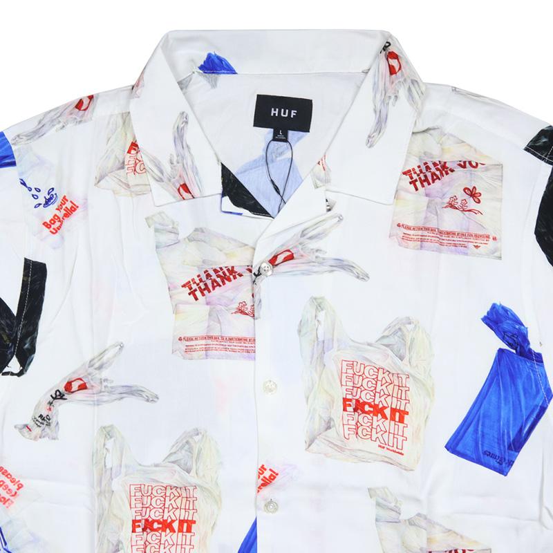 HUF 大麻　半袖シャツ　総柄　XLサイズ HUF（ハフ） GW P5倍 シャツ 半袖 開襟 メンズ レディース ブランド