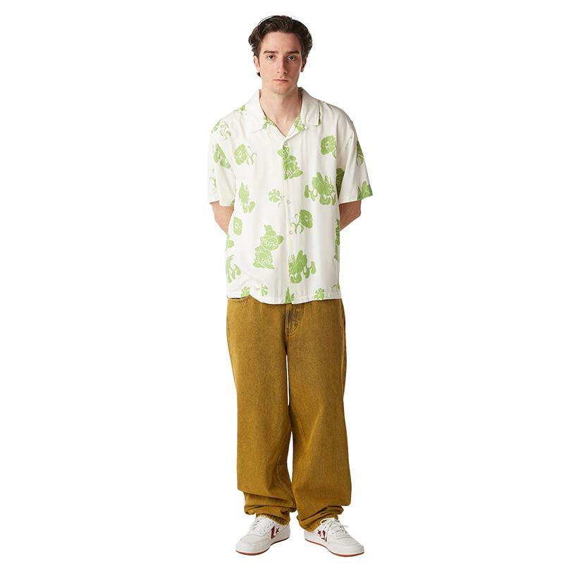 HUF 大麻　半袖シャツ　総柄　XLサイズ HUF（ハフ） GW P5倍 シャツ 半袖 メンズ レディース リゾートシャツ