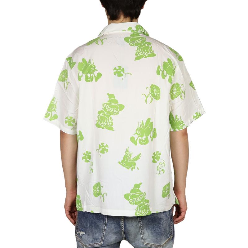 HUF 大麻　半袖シャツ　総柄　XLサイズ HUF（ハフ） GW P5倍 シャツ 半袖 開襟 メンズ レディース ブランド