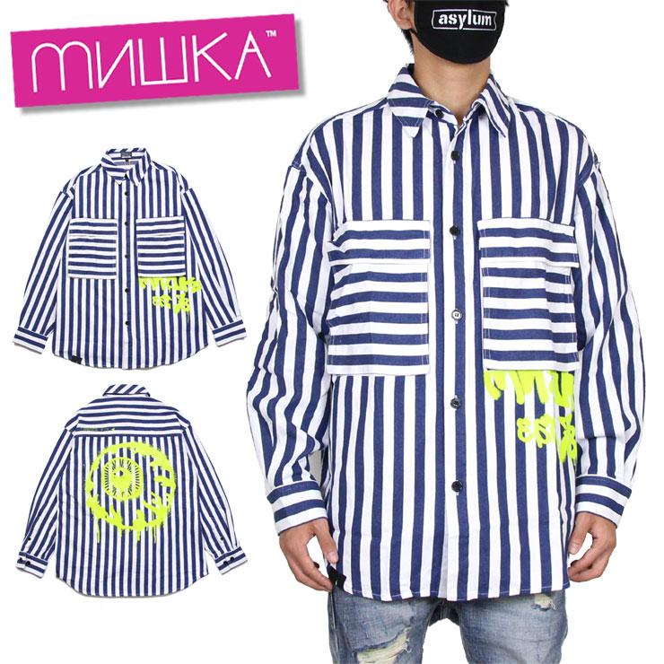 ミシカ Mishka シャツ ストライプ 長袖シャツ メンズ レディース 大きいサイズ ブランド Shirt Maw0214 Mishkaaw014 Asylum 通販 Yahoo ショッピング