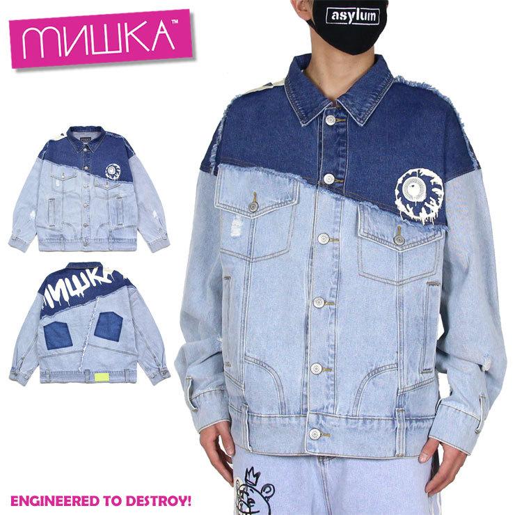 ミシカ Mishka デニムジャケット Gジャン メンズ レディース 大きいサイズ ブランド Jkt M Mishka21ss005 Asylum 通販 Yahoo ショッピング