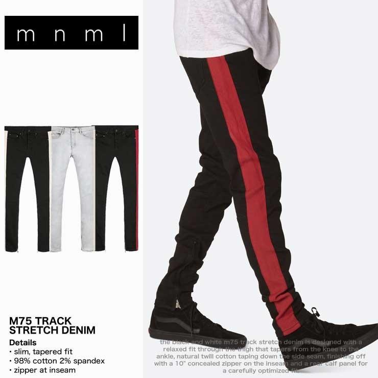 Mnml ミニマル デニムパンツ トラックパンツ ラインパンツ メンズ ブランド 大きいサイズ M75 Track Stretch Denim Mnml010 Asylum 通販 Yahoo ショッピング