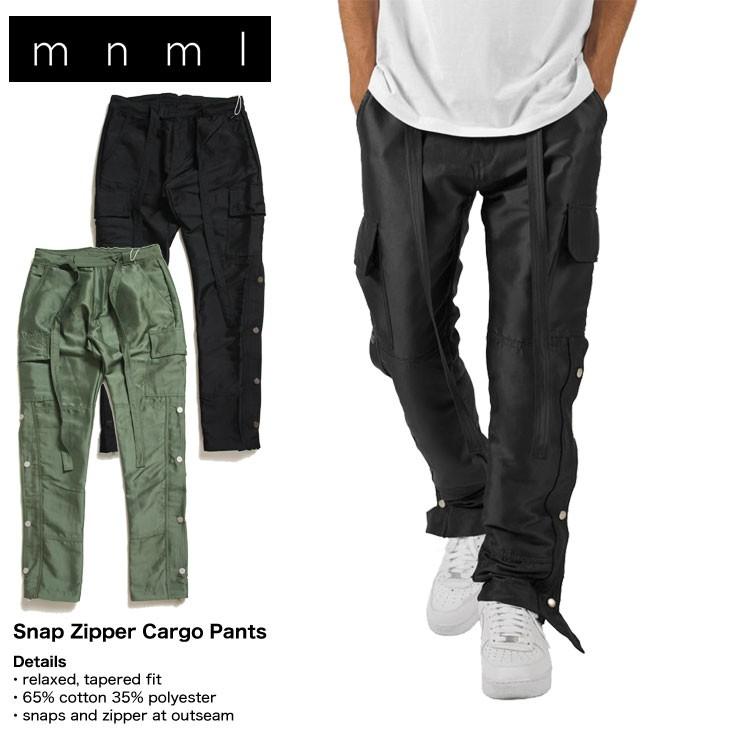 mnml snap zipper cargo pants