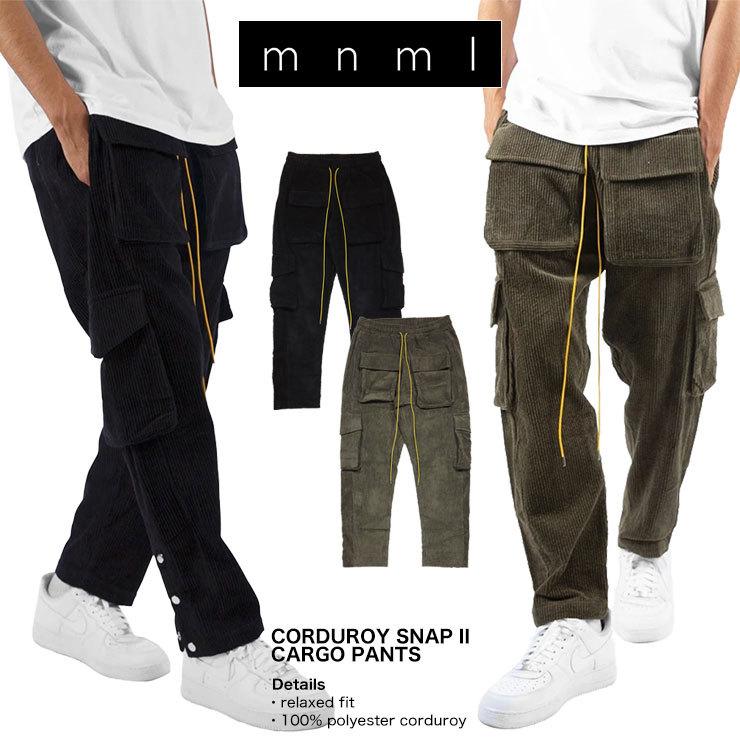 Mnml パンツ ミニマル カーゴパンツ コーデュロイパンツ メンズ ブランド 大きいサイズ おしゃれ おすすめ 人気 黒 Corduroy Snap Cargo Mnml087 Asylum 通販 Yahoo ショッピング