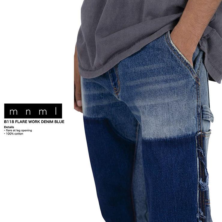 mnml（ミニマル） 在庫処分20%OFF mnml フレアパンツ フレアデニム