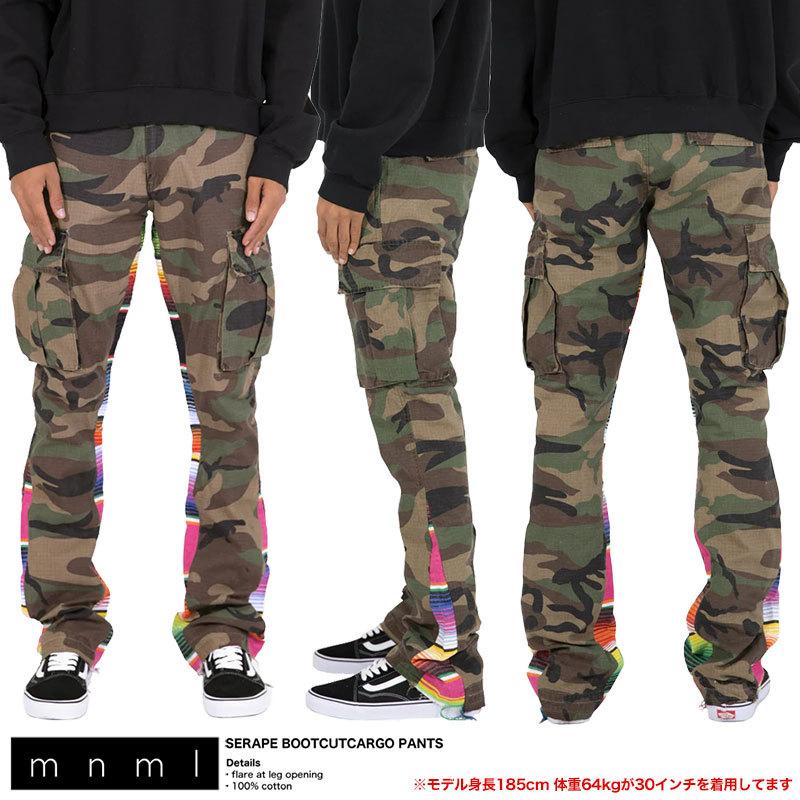 mnml パンツ ミニマル フレアパンツ カーゴパンツ ブーツカット メンズ