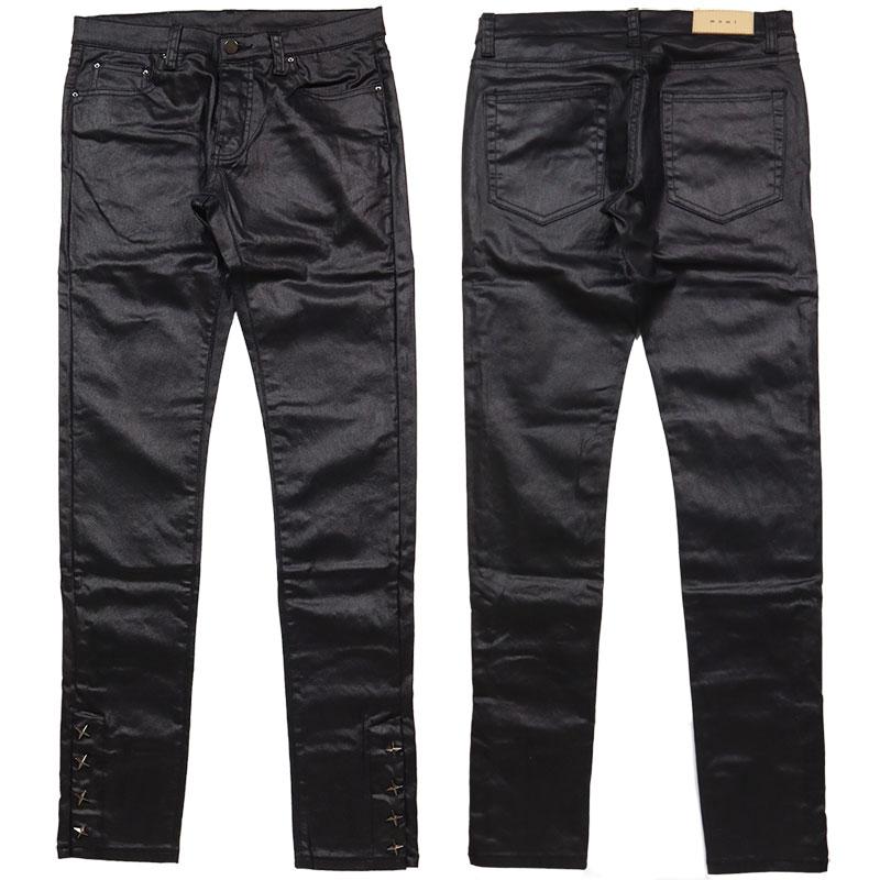 mnml スキニーデニム　黒 mnml（ミニマル） デニムパンツ スキニー スリム 裾ジップ Gパン