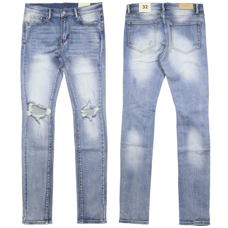 mnml（ミニマル） デニム スキニーパンツ クラッシュデニム スリム