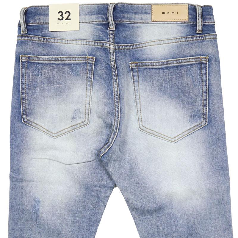 mnml（ミニマル） デニム スキニーパンツ クラッシュデニム スリム