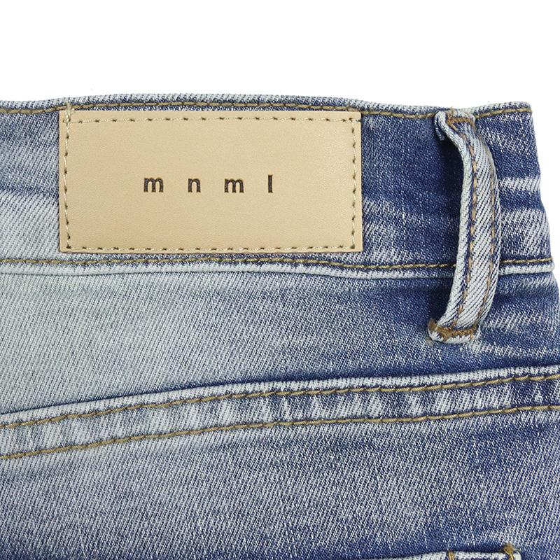 mnml デニムパンツ ミニマル フレア スキニー ダメージ メンズ