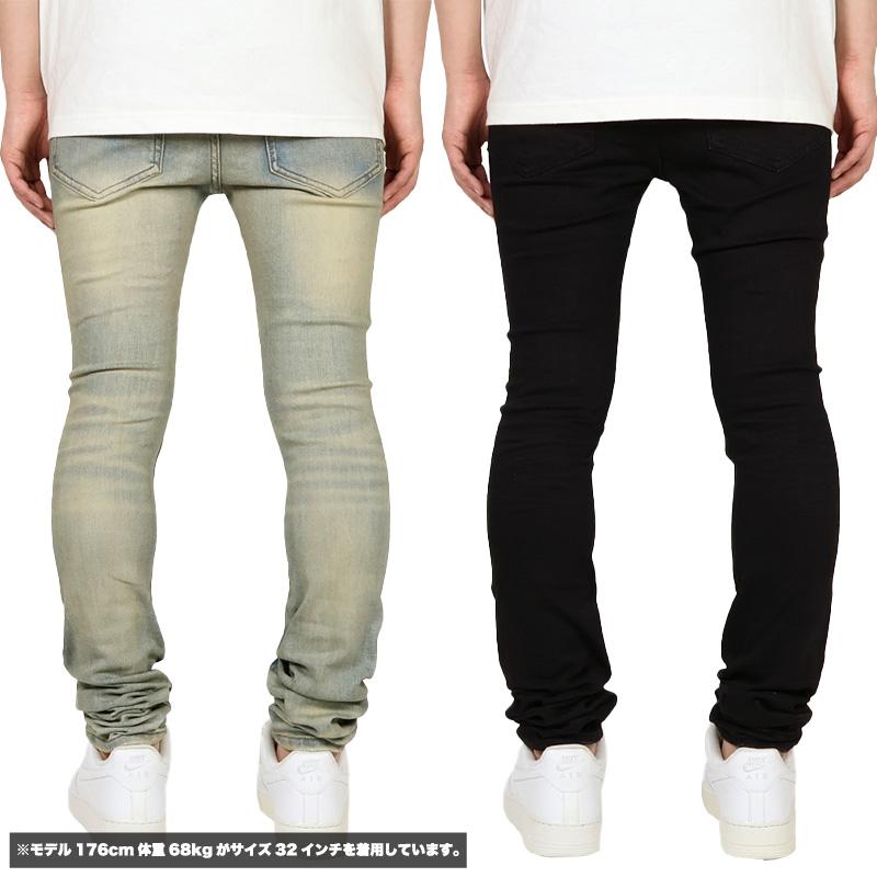 mnml デニムパンツ ミニマル スキニー ダメージ メンズ ブランド