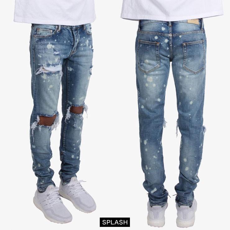 mnml セール開催中 ストレッチ 裾ZIPジップ ダメージクラッシュ mnml セール開催中 ストレッチ 裾ZIPジップ ダメージクラッシュ