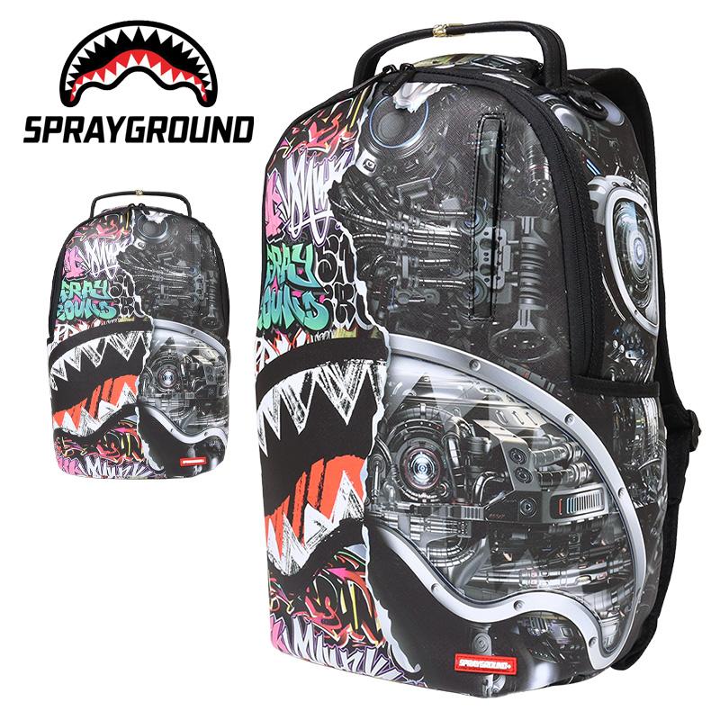未使用タグ付き SPRAYGROUND ブラック リュック スプレーグラウンド リュックサック SPRAY GROUND バックパック