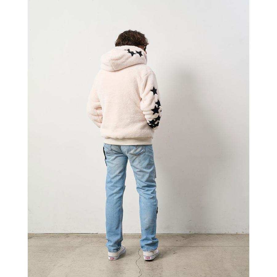 スタッドマフィン　パーカー　白 STUD MUFFIN スタッドマフィン ジップパーカー ボア フーディー