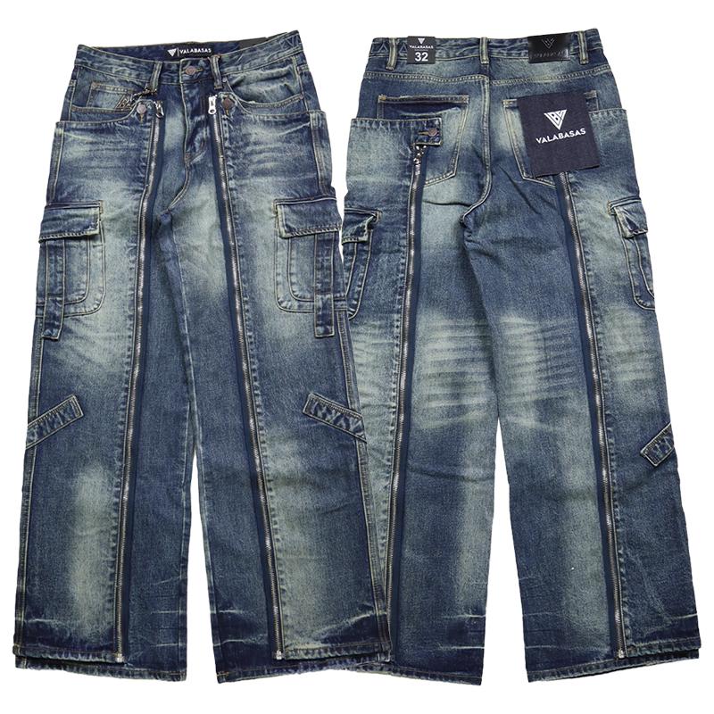 バラバサス valabasas ワイドレッグカーゴパンツ 新品 29 バギー VALABASAS（ヴァラバサス） バラバサス デニムパンツ バギー 太め