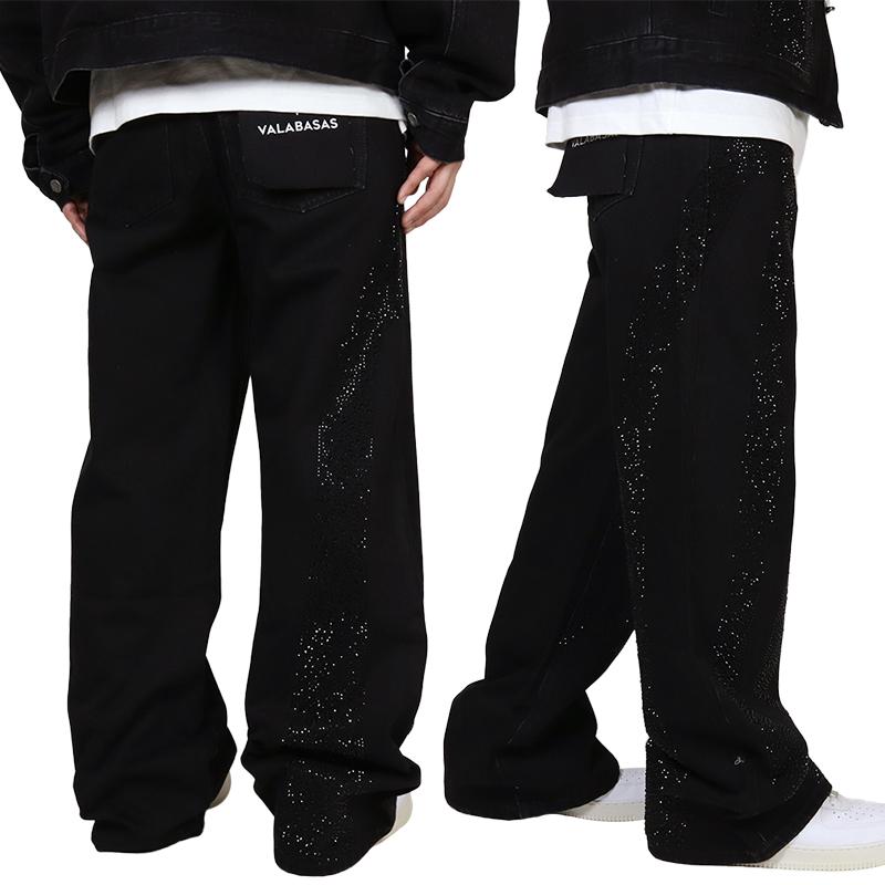 バラバサスvalabasas ブラック ルーズフィットカーゴパンツ 29 新品 Valabasas/バラバサス/PATCH FADE BLACK BAGGY J | ROYAL FLASH