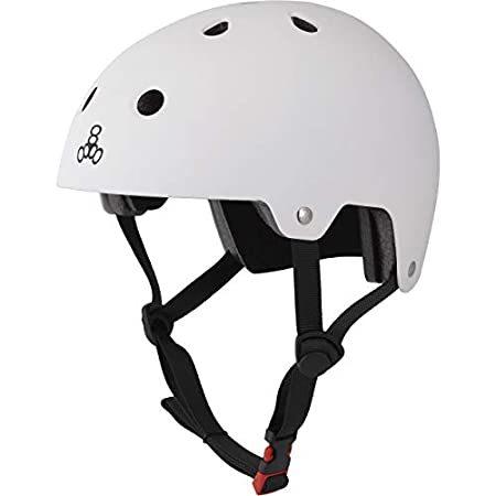 スーパーセール 送料無料 Triple Eight Dual Certified Bike オリジナル and 並行輸入品 White Matte Skateboard Small Helmet