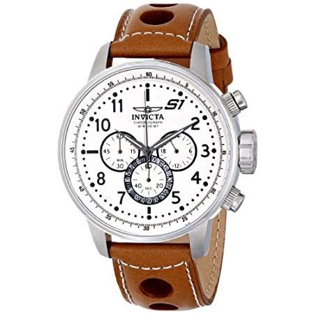 【10％OFF】 【送料無料】Invicta Q【並行輸入品】 Chronograph Leather Brown and Steel Stainless 48mm Rally S1 Men's 腕時計