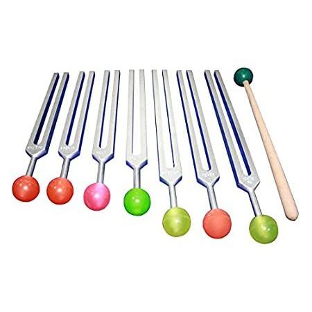 Radical Sacred Solfeggio Tuning Forks with Colored Balls Pouch and Activa