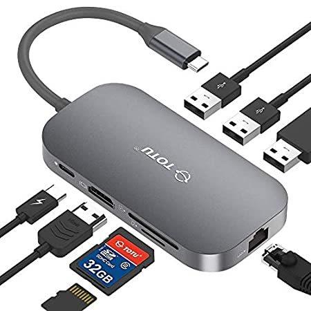 【2022春夏新色】 4K Port, Ethernet with Hub C Type 8-In-1 TOTU Hub, C 【送料無料】USB USB U【並行輸入品】 2 HDMI, to C USBハブ