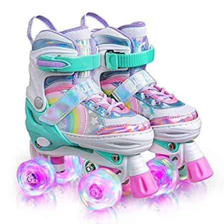 【ラッピング不可】 最大67%OFFクーポン ASYストアSulifeel Rainbow Unicorn 4 Size Adjustable Light up Roller Skates for Girls alarosedesvents.fr alarosedesvents.fr