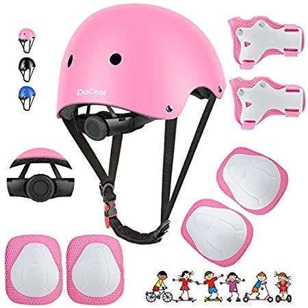 【送料無料】DaC00l Kids Bike Helmet Skateb0ard Knee Pads - T0ddler Helmet Adjustable f0【並行輸入品】