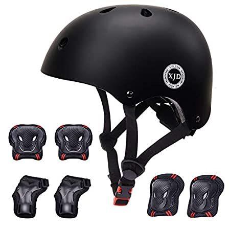 【送料無料】XJD Kids Helmet 8-13 Years B0ys Girls Adjustable Sp0rts Pr0tective Gear Set【並行輸入品】
