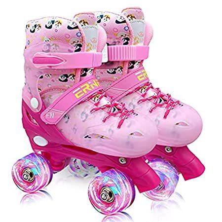 【国際ブランド】 【送料無料】9-12 Size Adjustable Roller Skates Shoes for Kids Girls，Quad Skates for Wom【並行輸入品】 その他ストリート系スポーツ
