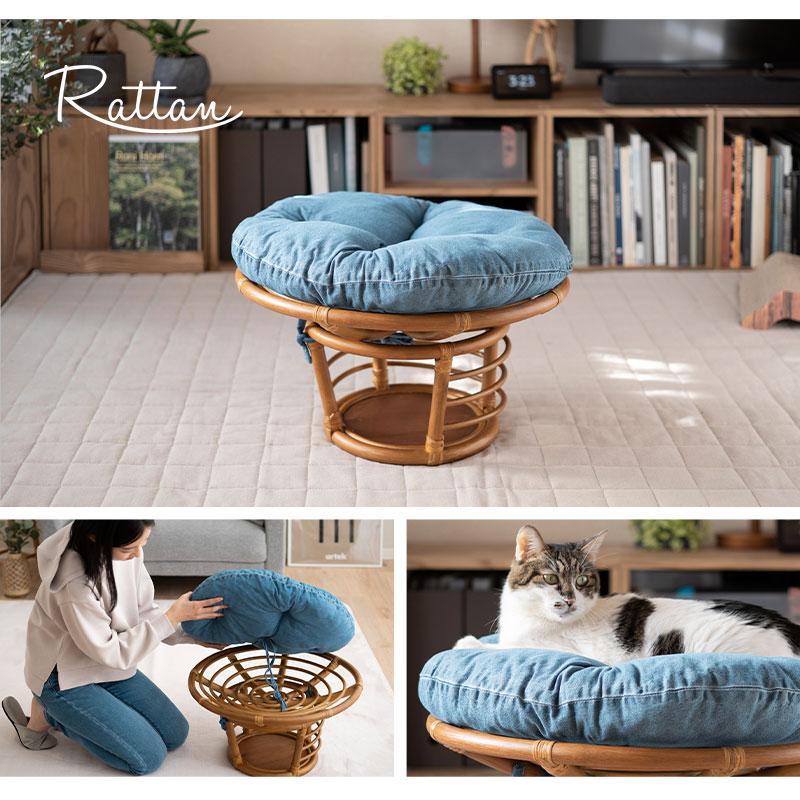 EMOOR（エムール） キャットベッド 猫用 ベッド ラタン 籐 軽量 丈夫