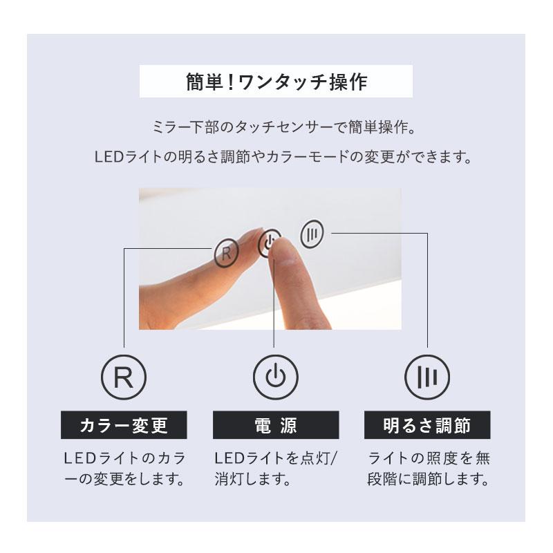 EMOOR（エムール） LEDライト付 ドレッサー セット 鏡台 デスク