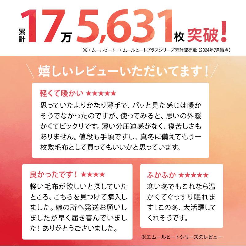 EMOOR わた入り 2枚合わせ毛布 ブランケット シングル 洗える あったか 