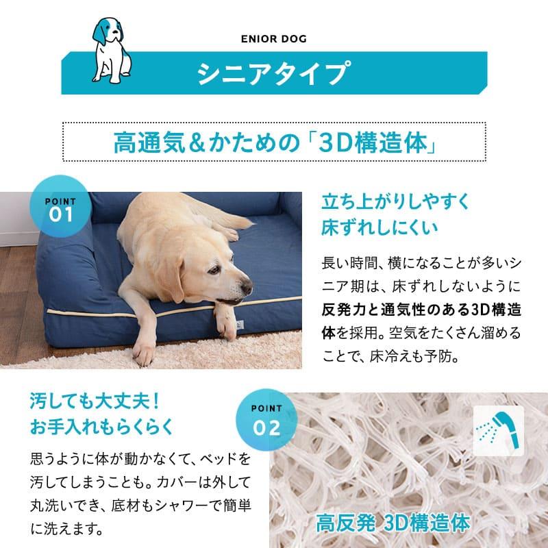 EMOOR ペットベッド 3D Lサイズ パピー 成犬 シニア 老犬 高反発