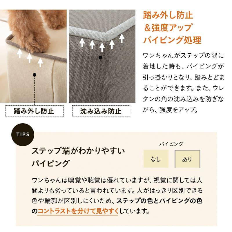 ドッグステップ 犬用 ステップ 踏み台 階段 ペットステップ 送料無料 洗濯 ウレタン 綿100% ケガ防止 小型犬 中型犬 パピー シニア 犬用品 ペット用品 エムール | EMOOR | 11