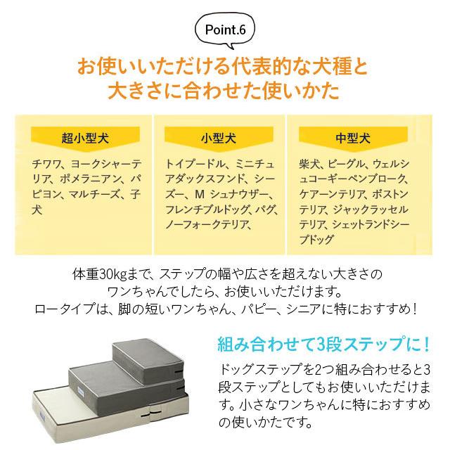 ドッグステップ ロータイプ ステップ スロープ 犬 ペット用 階段 ペットステップ 送料無料 洗濯可 ウレタン 綿100% 踏み台 犬用品 ケガ防止 ペット用品 エムール | EMOOR | 14