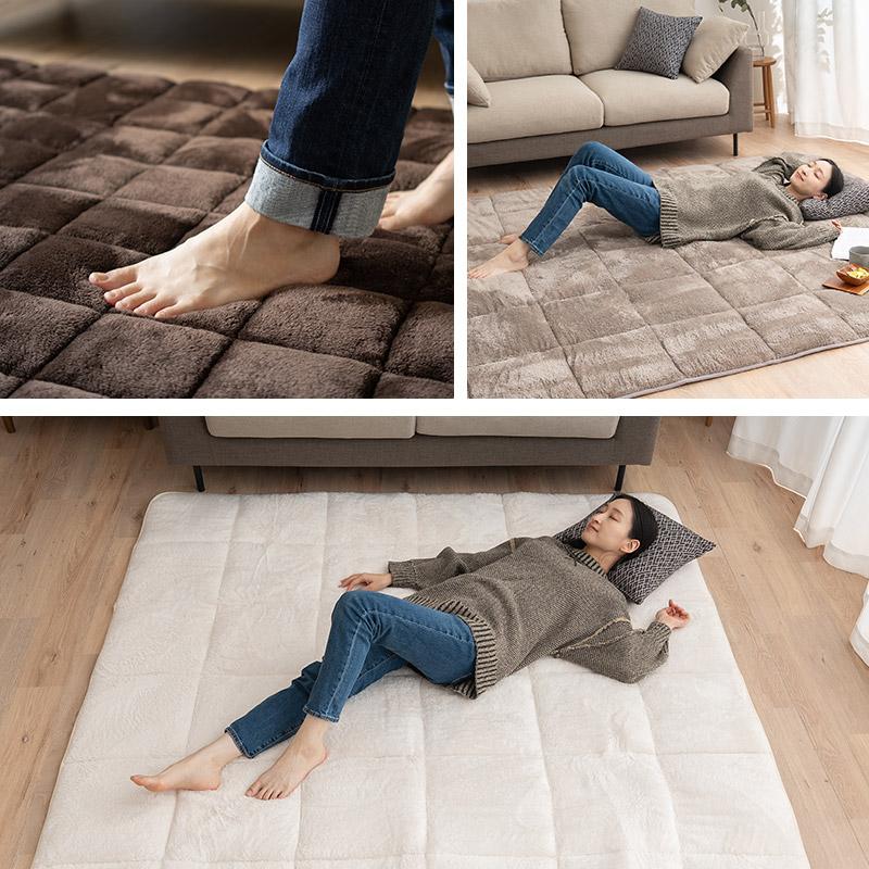 EMOOR（エムール） ラグ カーペット 190×190cm 正方形 洗える 吸湿発熱