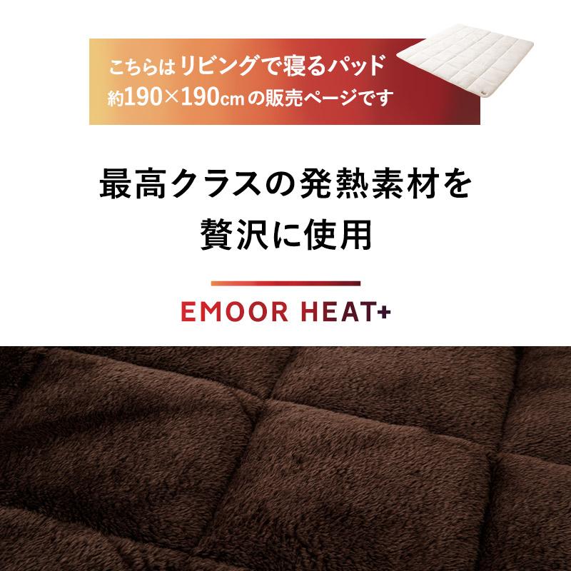 EMOOR（エムール） ラグ カーペット 190×190cm 正方形 洗える 吸湿発熱 