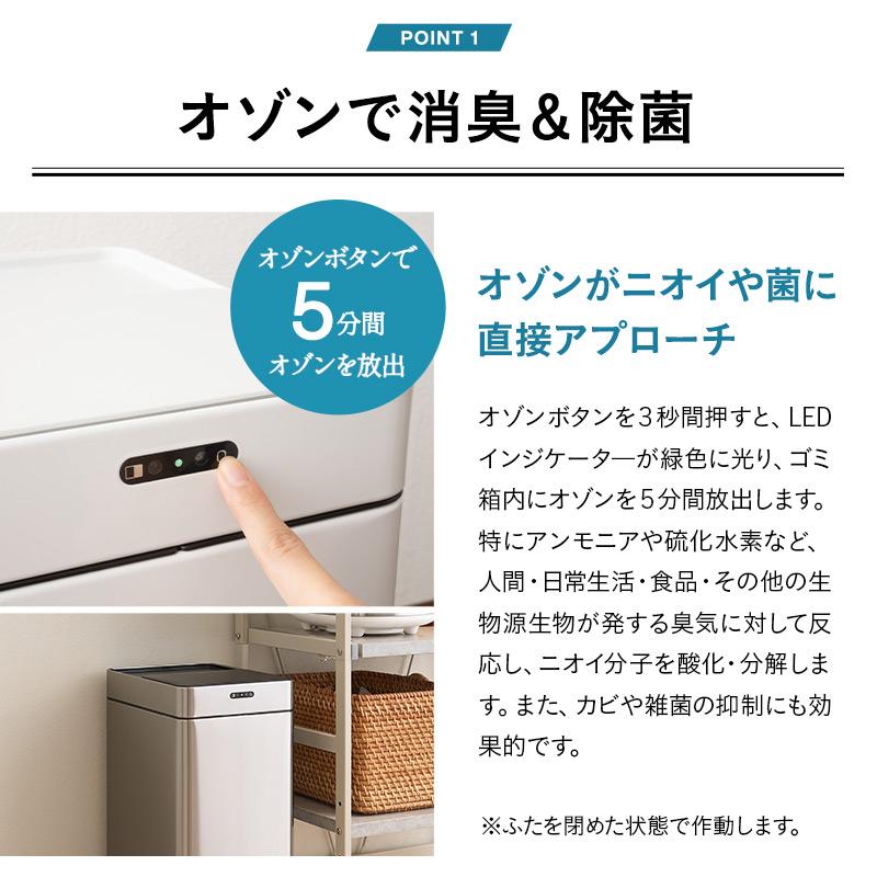 EMOOR（エムール） ゴミ箱 ダストボックス 45L 消臭 除菌 オゾン 自動