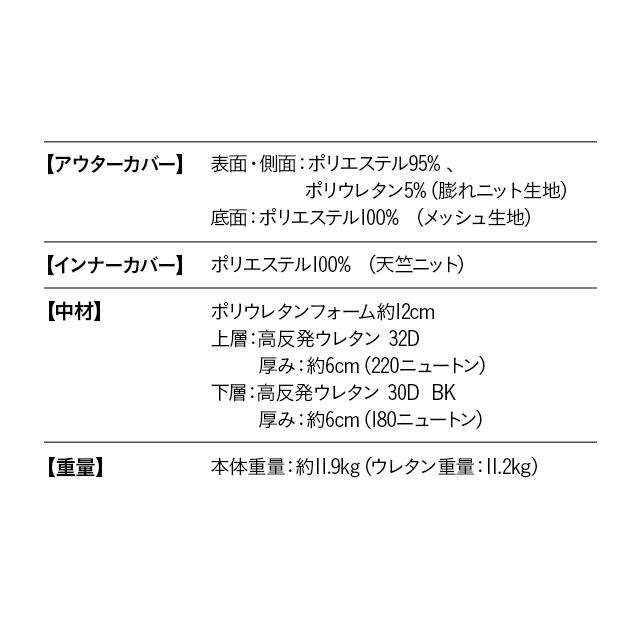 マットレス ダブル 三つ折り 12cm 高反発 ウレタン 折りたたみ 通気性 寝返り 腰痛 肩こり 分散 敷き 敷 布団 ベッド 北欧 おしゃれ 新生活 送料無料 エムール｜at-emoor｜17