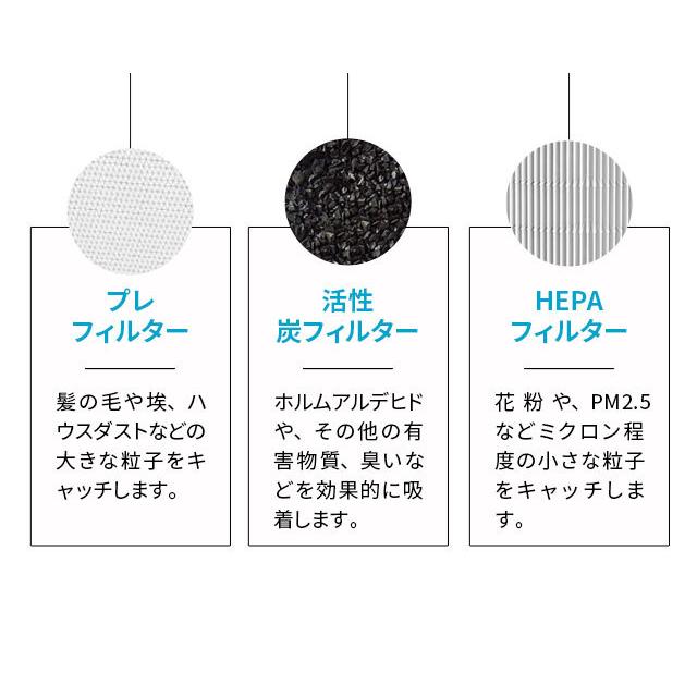 EMOOR（エムール） 空気清浄機 30畳 コンパクト フィルター 活性炭
