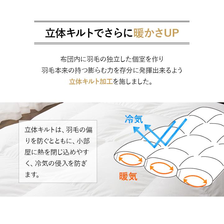 EMOOR（エムール） 日本製 2枚合わせ 羽毛布団 ダブル ロイヤル