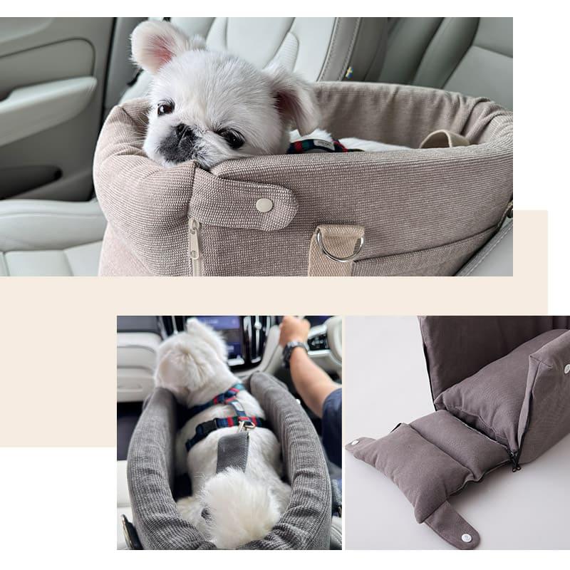 XLペット ベッド グレー 犬用 meongmoongs ドライブボックス EMOOR ドライブベッド ペット用 ドライブボックス 犬 猫 カー