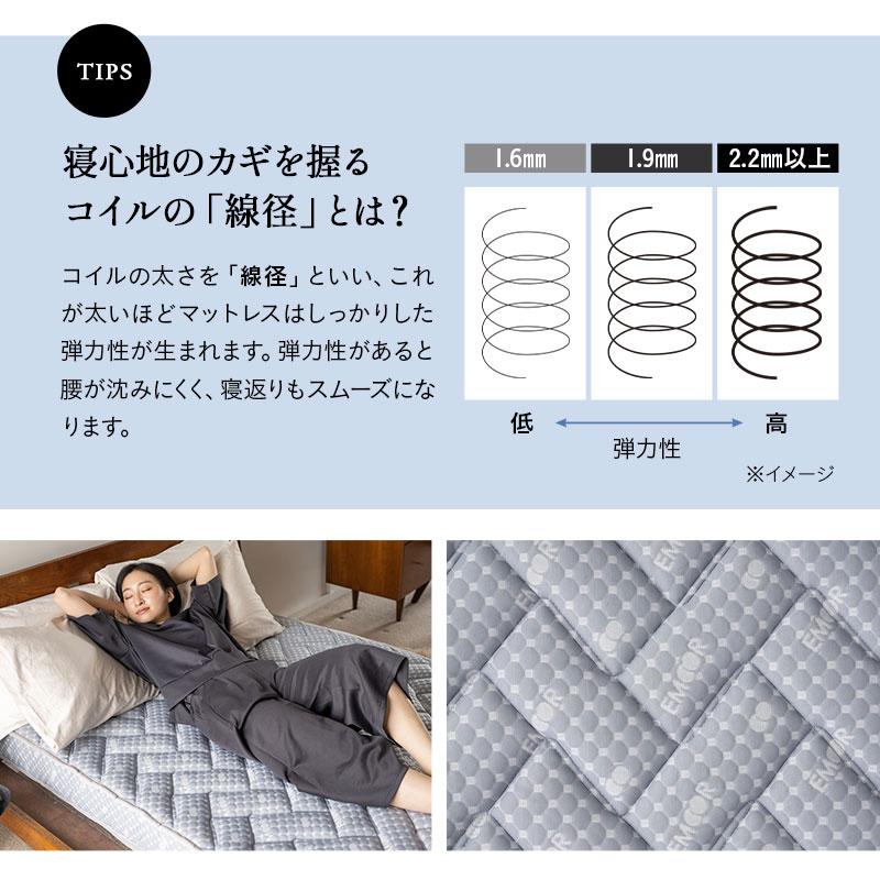 EMOOR（エムール） ポケットコイル マットレス セミシングル シングル